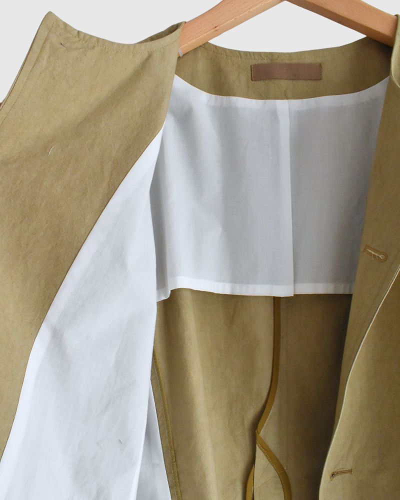 Collarless Jacket in SandBeige