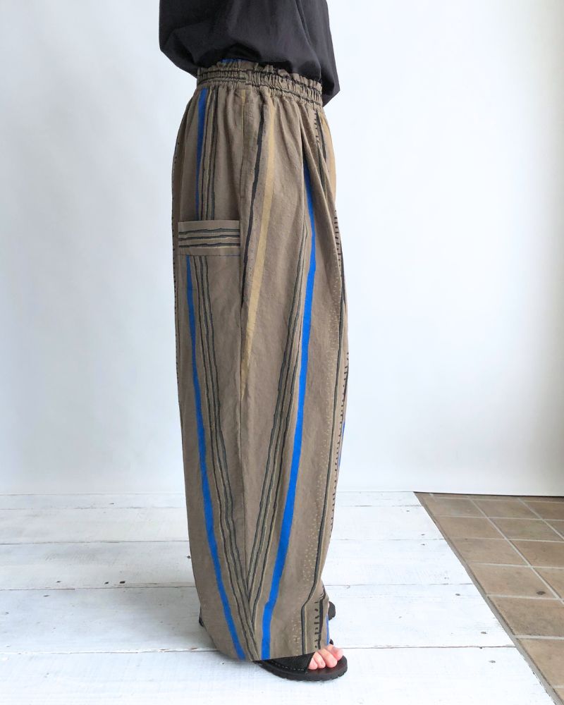 Striped Print Pants in Brown