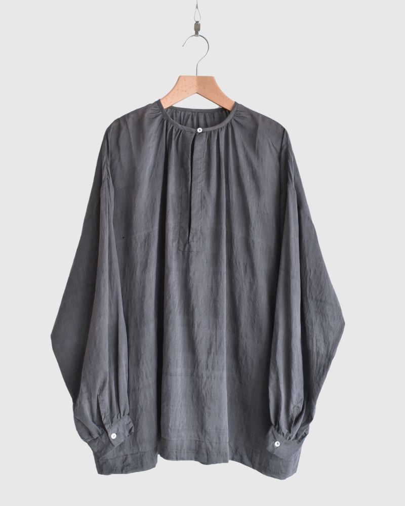 Silk Cotton Airy Smock in Charcoal