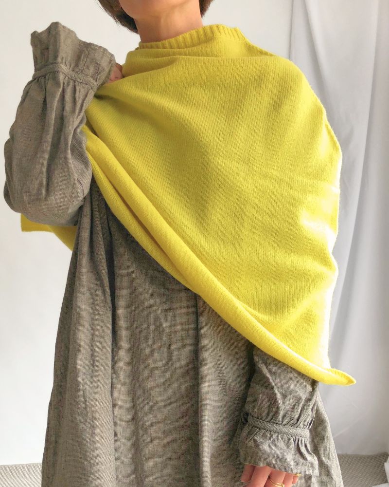 Shepherd Knit Cape in Yellow