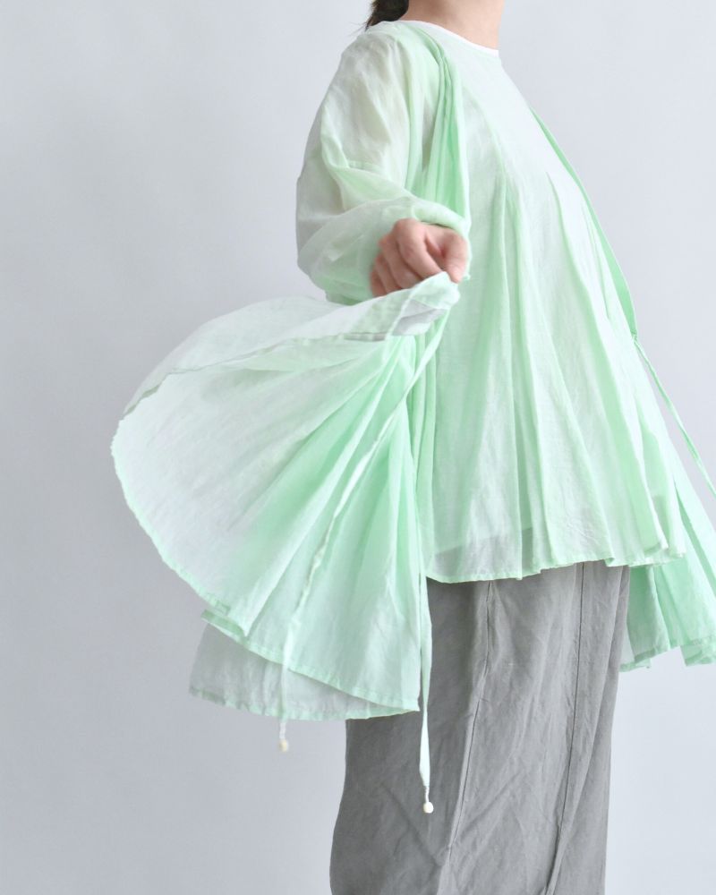Silk Cotton Rabari Shirt in Light Green