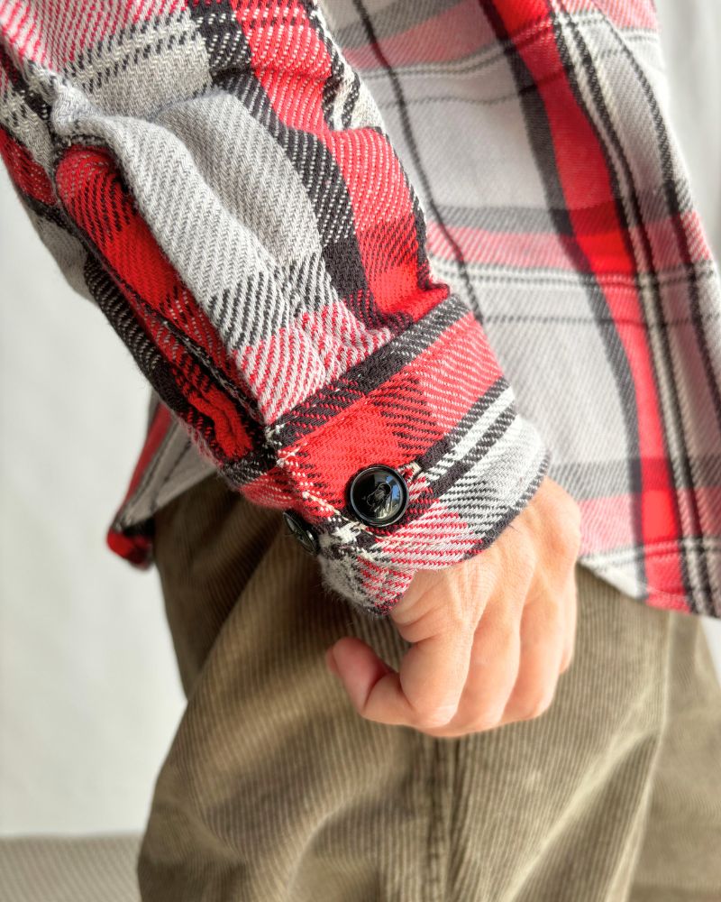 Unevenly Checked Shirt in Gray