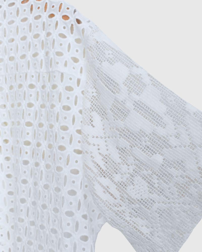Patchwork Lace Shirt in White