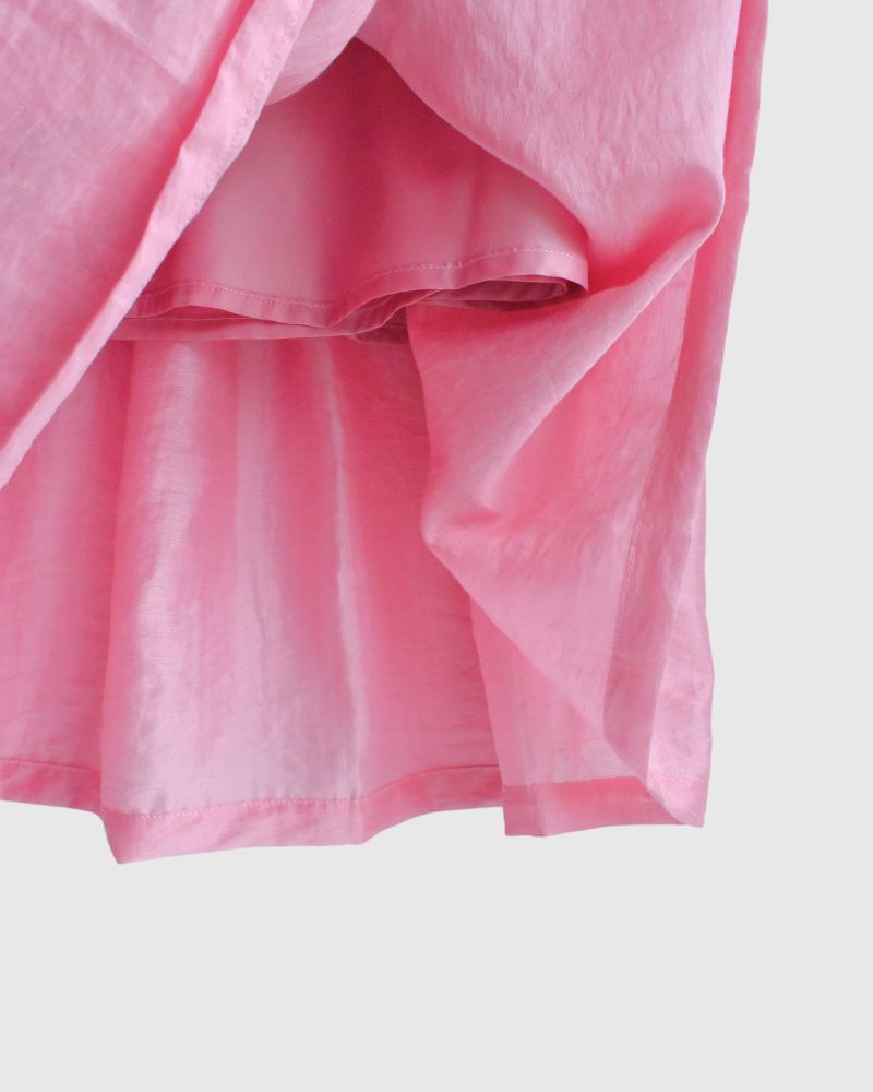 Tuck Volume Dress in Pink