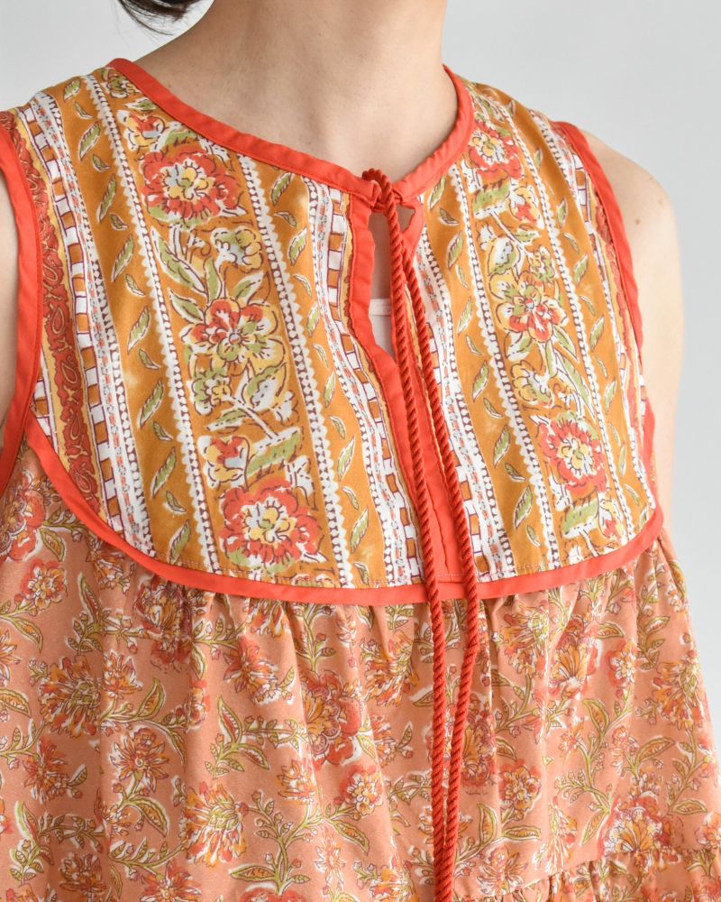 Indian-like print blouse in Orange