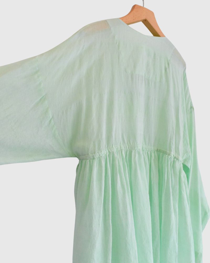 Silk Cotton Rabari Shirt in Light Green