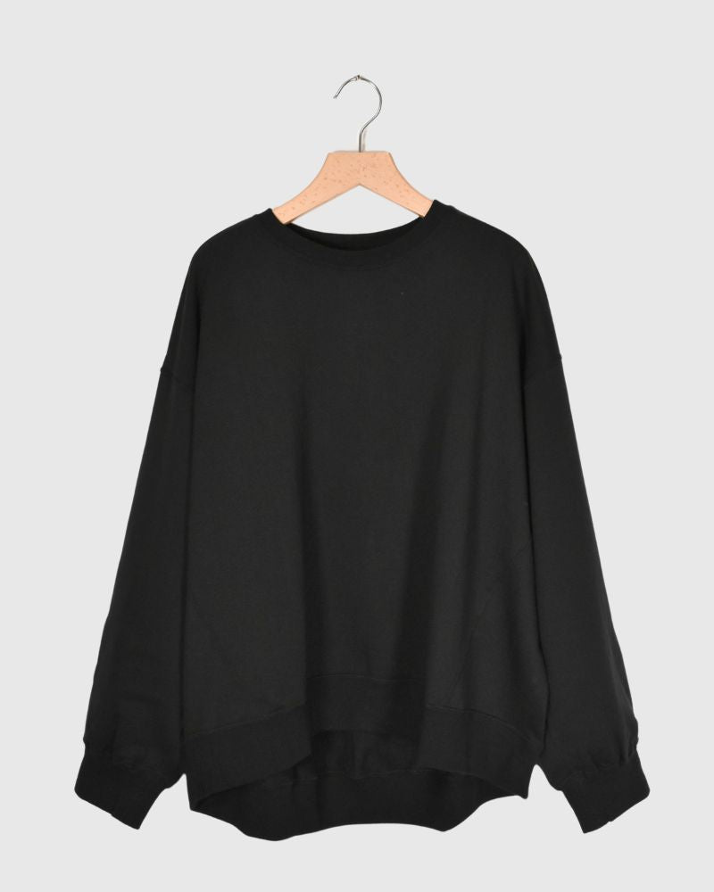 ABBY High Gauge Sweat Pullover in Black