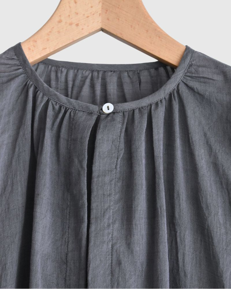Silk Cotton Airy Smock in Charcoal