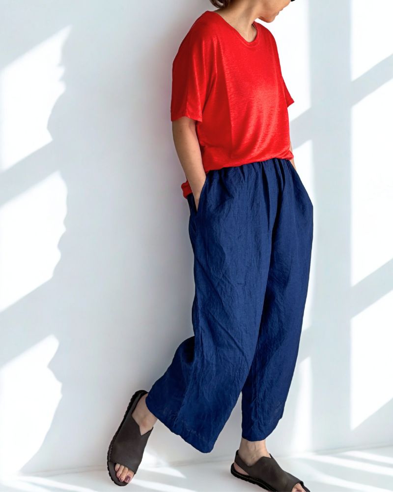Linen T-shirt in Orange