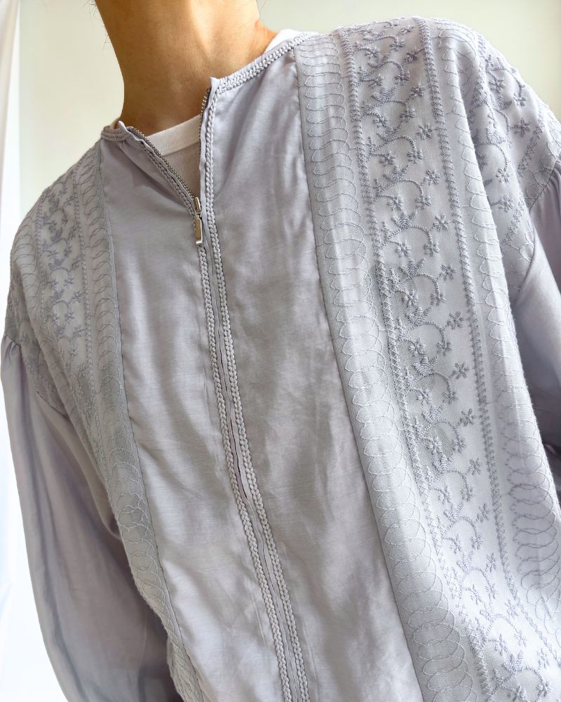 Lace-switched design blouson 'PARMO' in Ltlavender