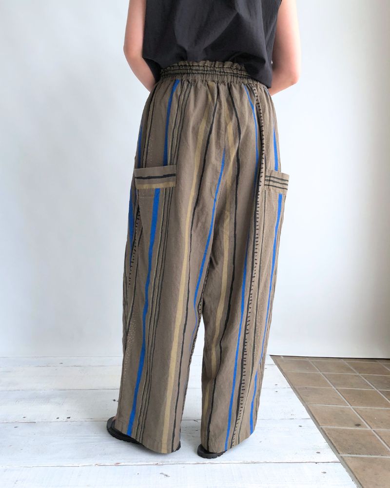 Striped Print Pants in Brown