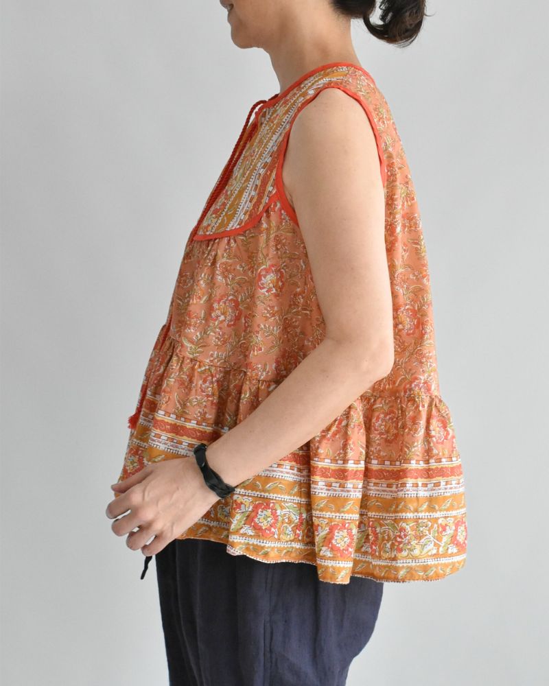 Indian-like print blouse in Orange