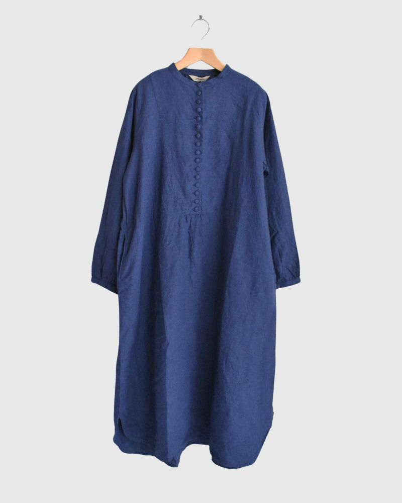 Indigo linen dress in Indigo