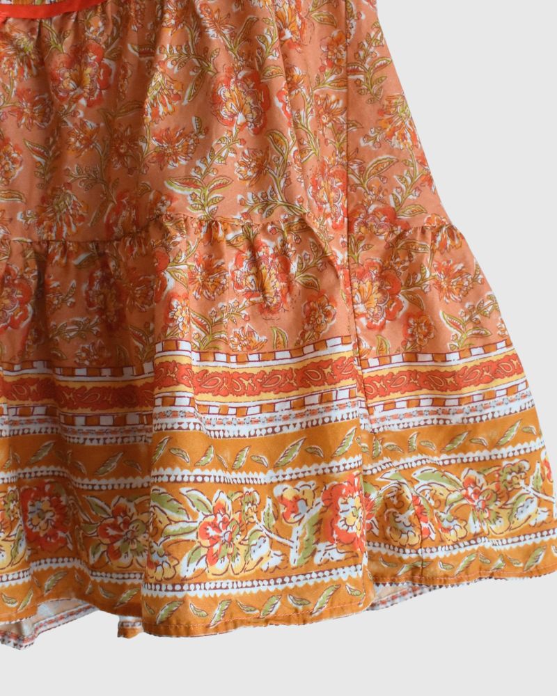 Indian-like print blouse in Orange