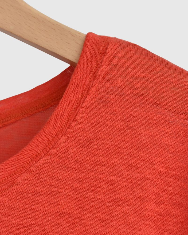 Linen T-shirt in Orange