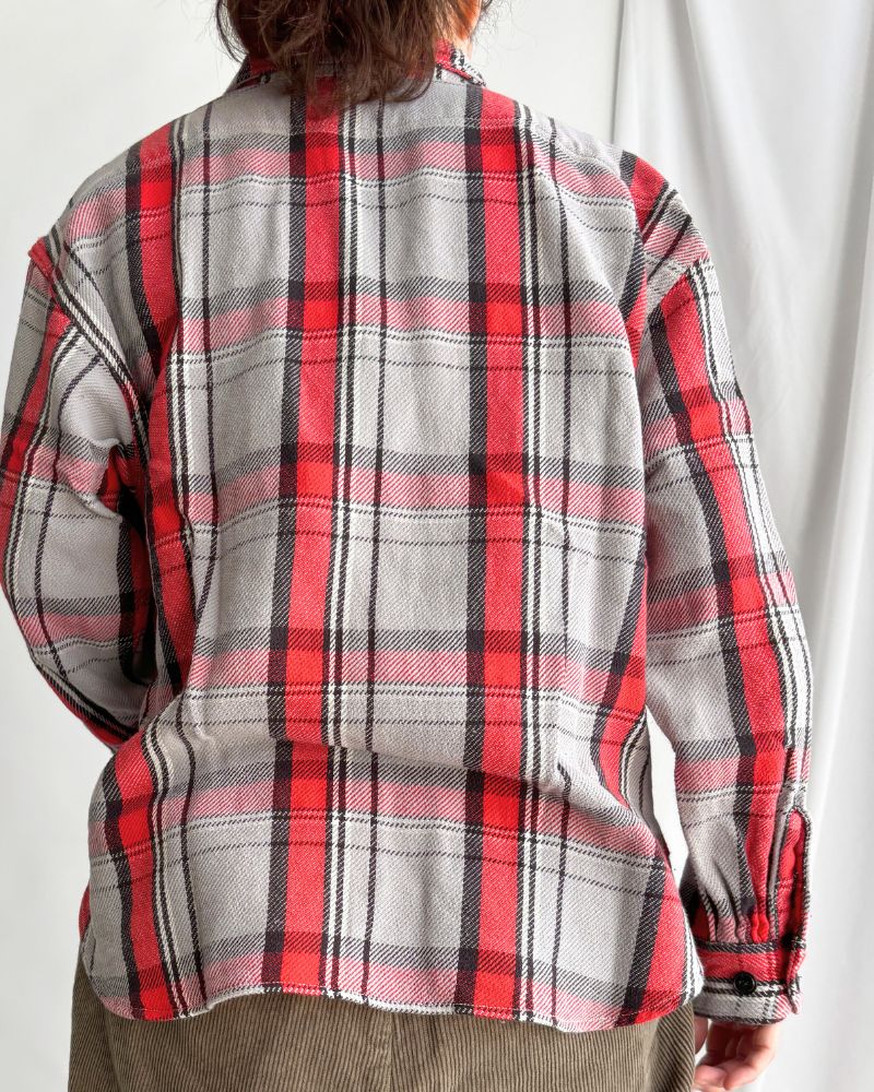 Unevenly Checked Shirt in Gray