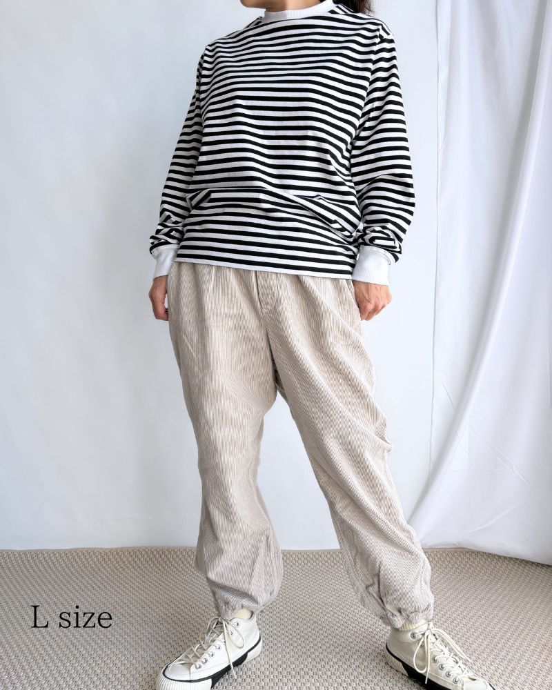 9WALES CORDUROY EASY PANTS in MilkyGray