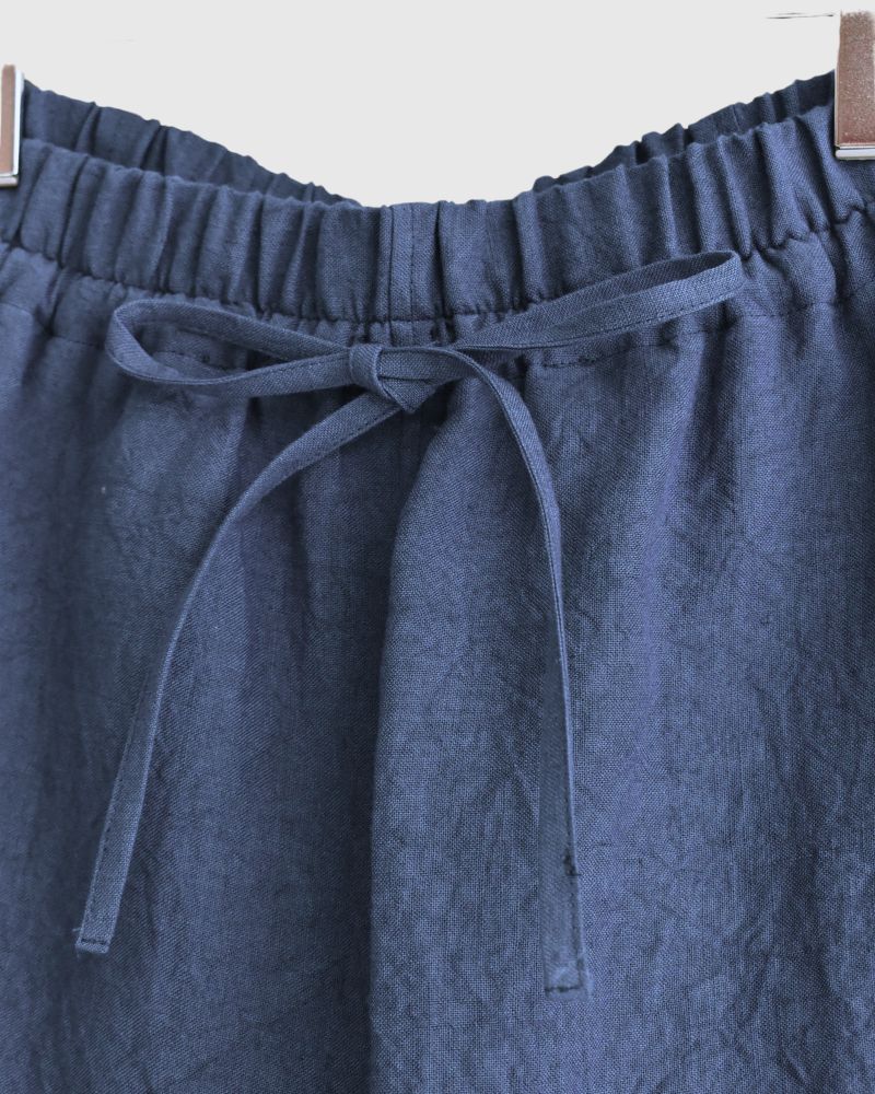 Barrel Leg Pants (LINEN) in DarkNavy