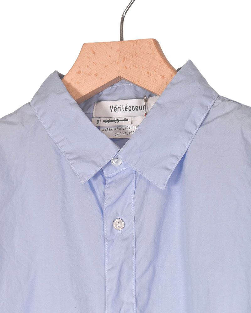 Unisex half sleeve shirt in Sax
