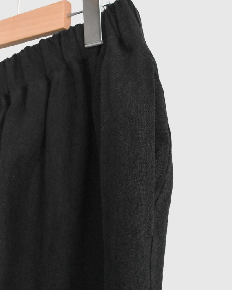 Big Pocket Cropped PT (LINEN) in Black
