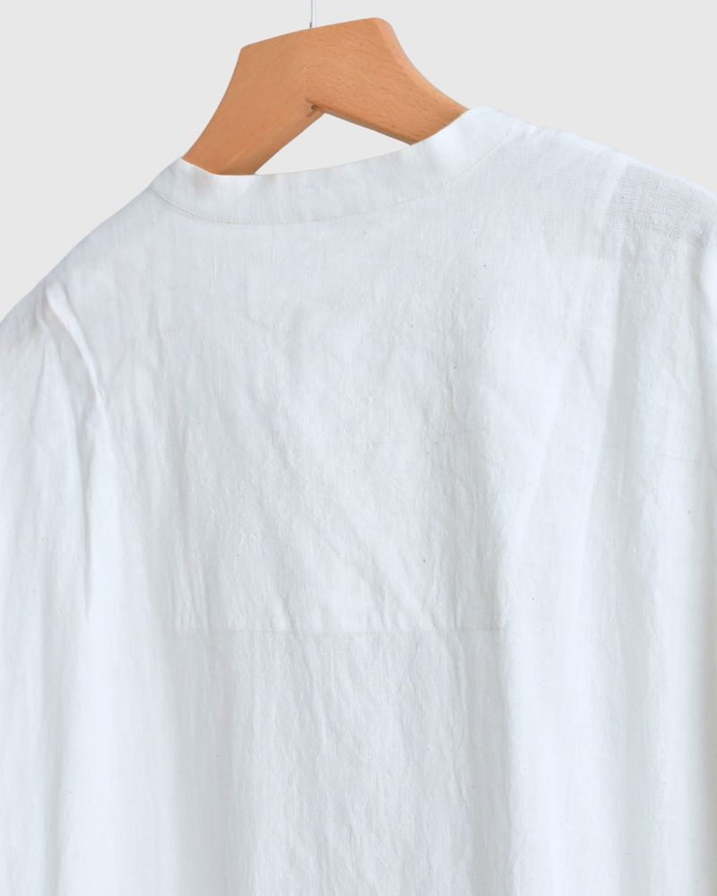 Cotton linen kameez tunic in White