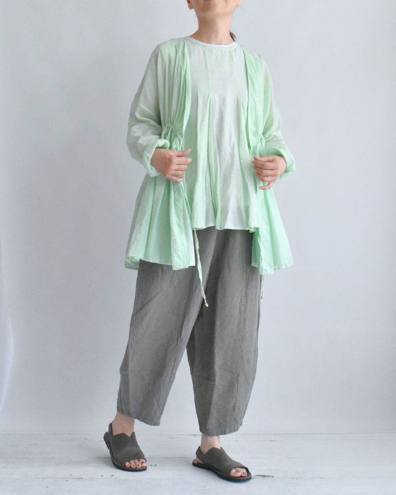 Silk Cotton Rabari Shirt in Light Green