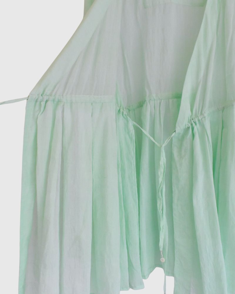 Silk Cotton Rabari Shirt in Light Green