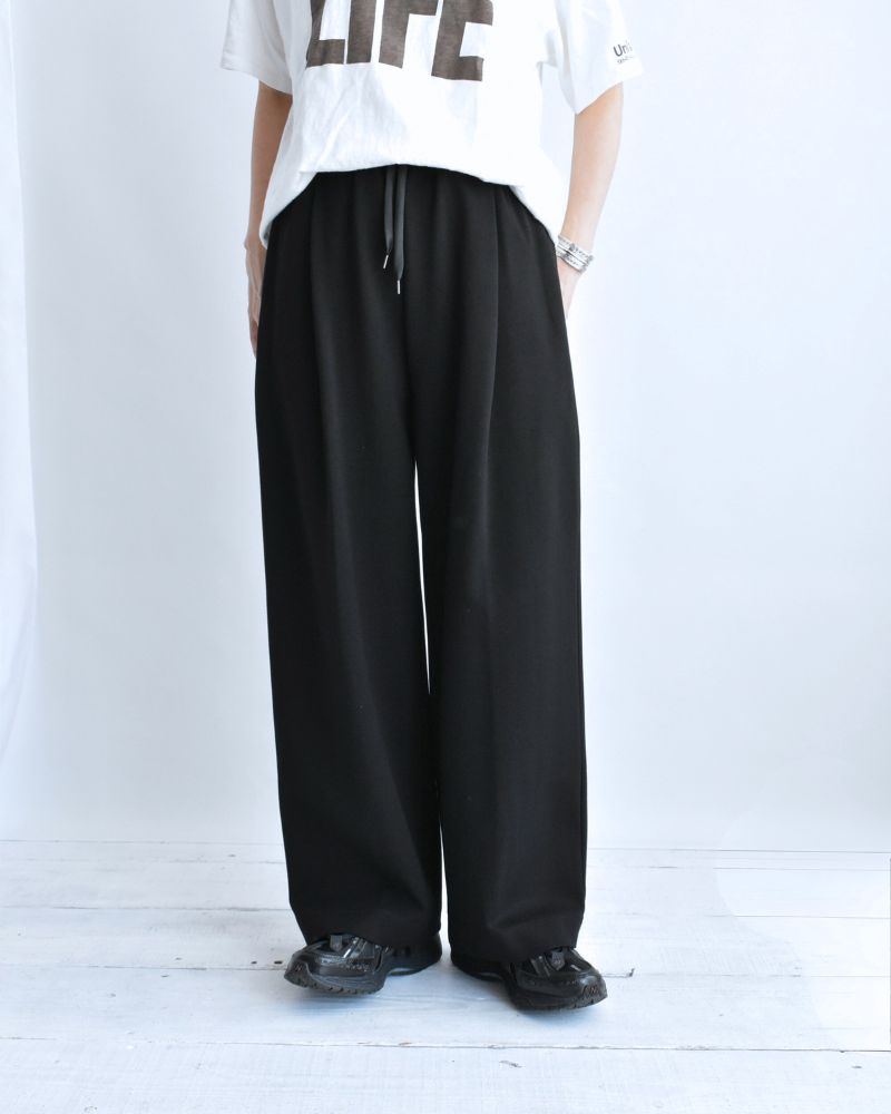 Relaxed Jersey Wide Pants in Black Relaxed Jersey Wide Pants in Black