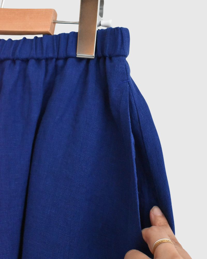 Flare pants (LINEN) in LoyalBlue
