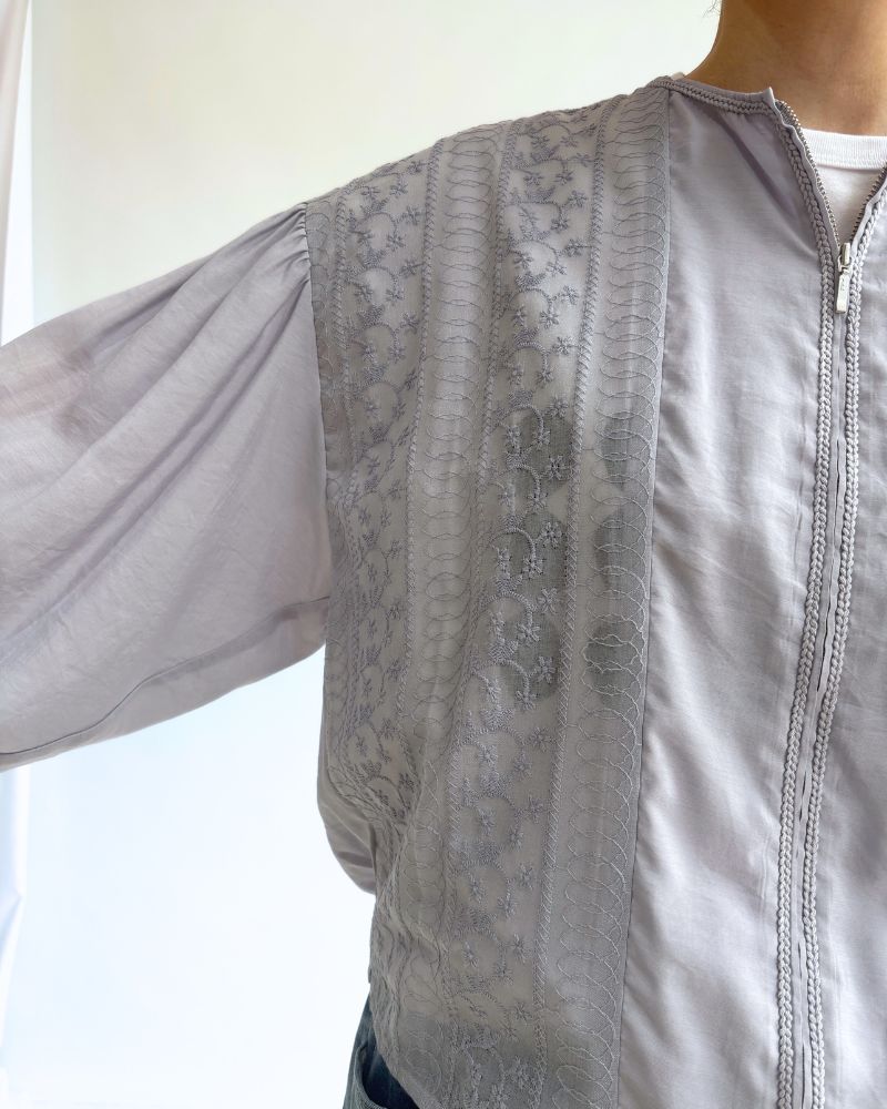 Lace-switched design blouson 'PARMO' in Ltlavender