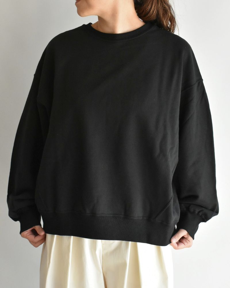 ABBY High Gauge Sweat Pullover in Black