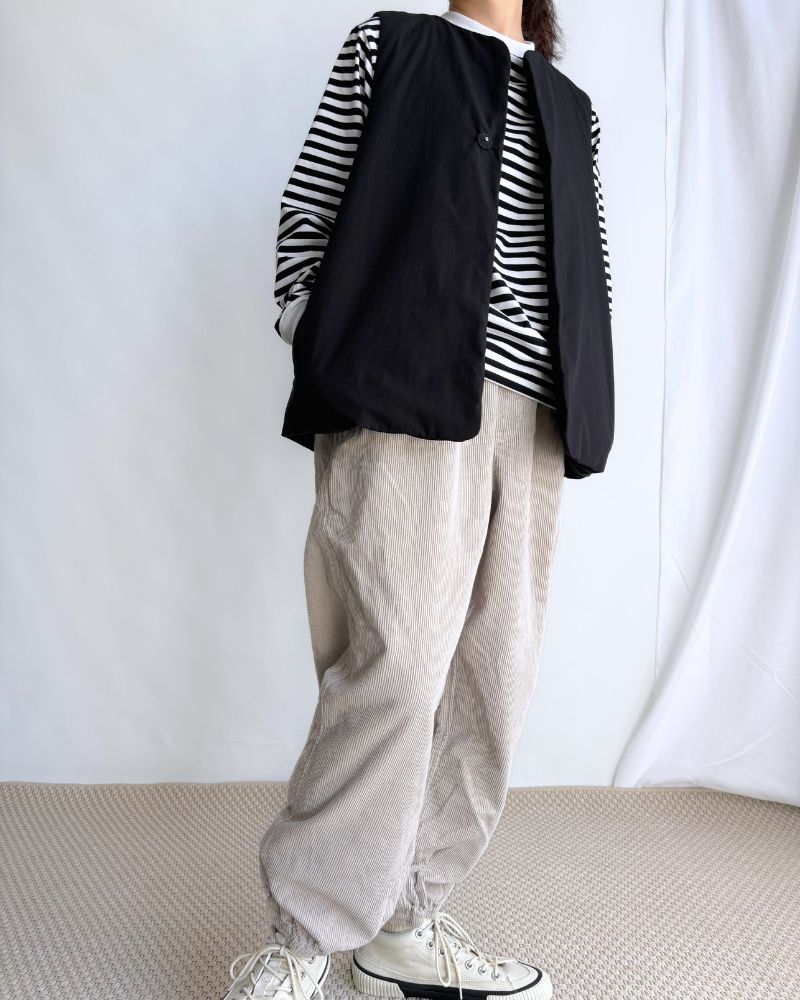 9WALES CORDUROY EASY PANTS in MilkyGray