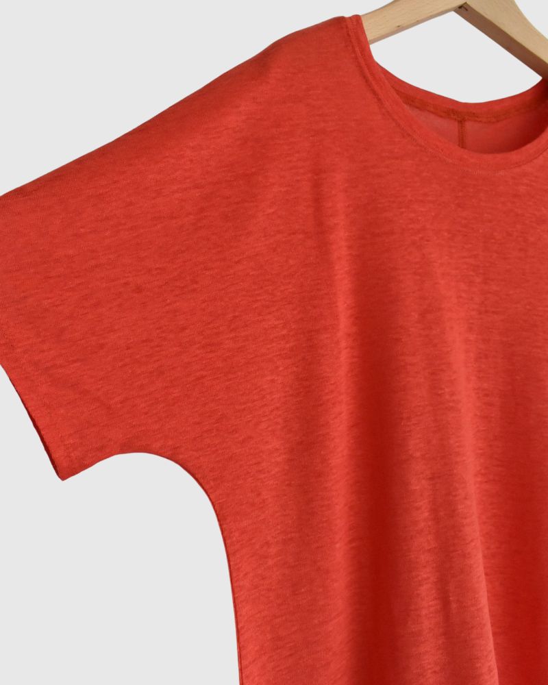 Linen T-shirt in Orange