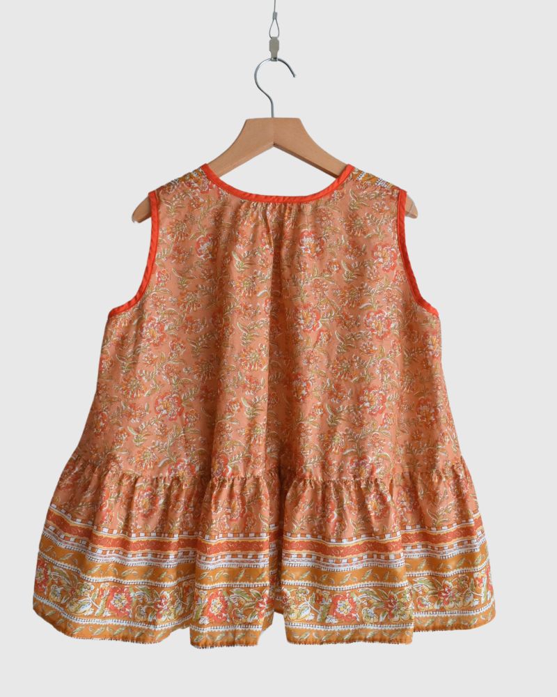 Indian-like print blouse in Orange