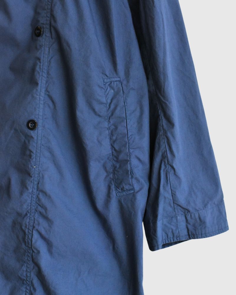 60s COTTON POPLIN OVERDYE STAND COLLAR DOUBLE BREAST JACKET in Blue