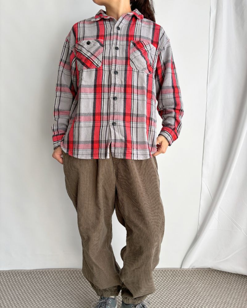 Unevenly Checked Shirt in Gray