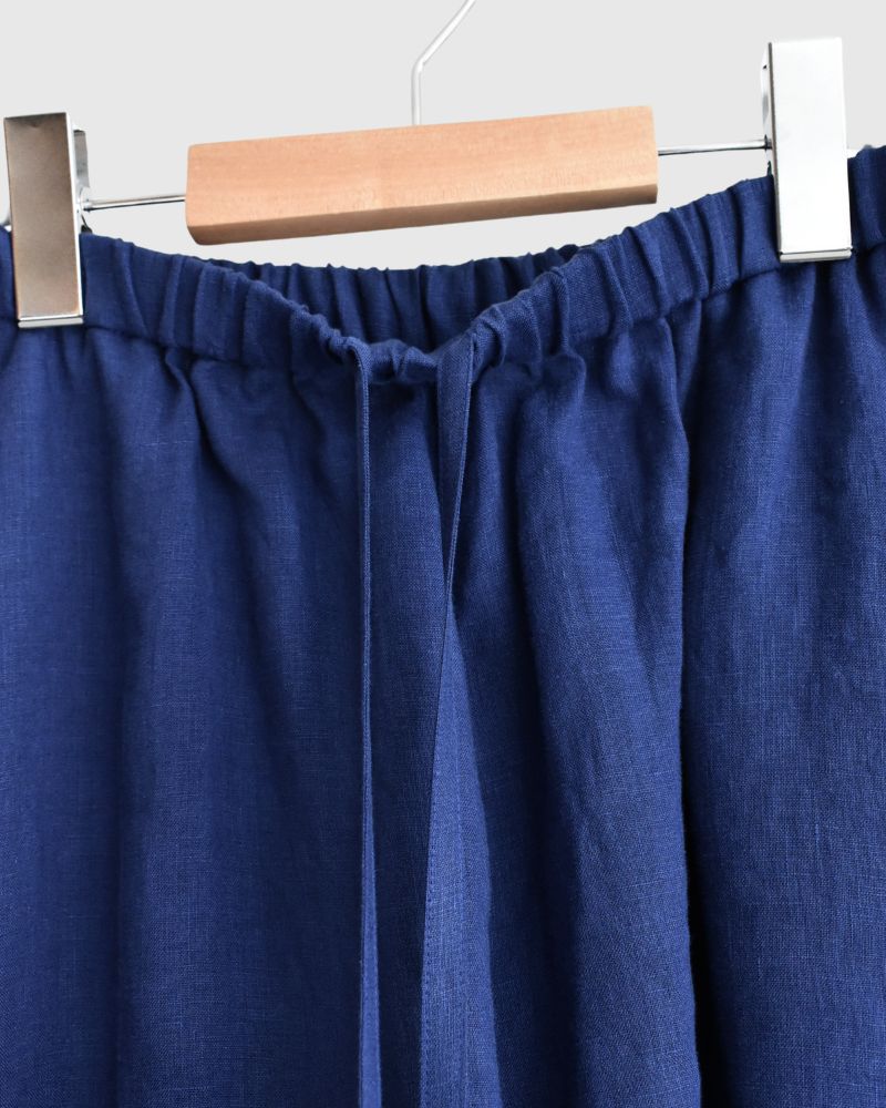 Flare pants (LINEN) in LoyalBlue