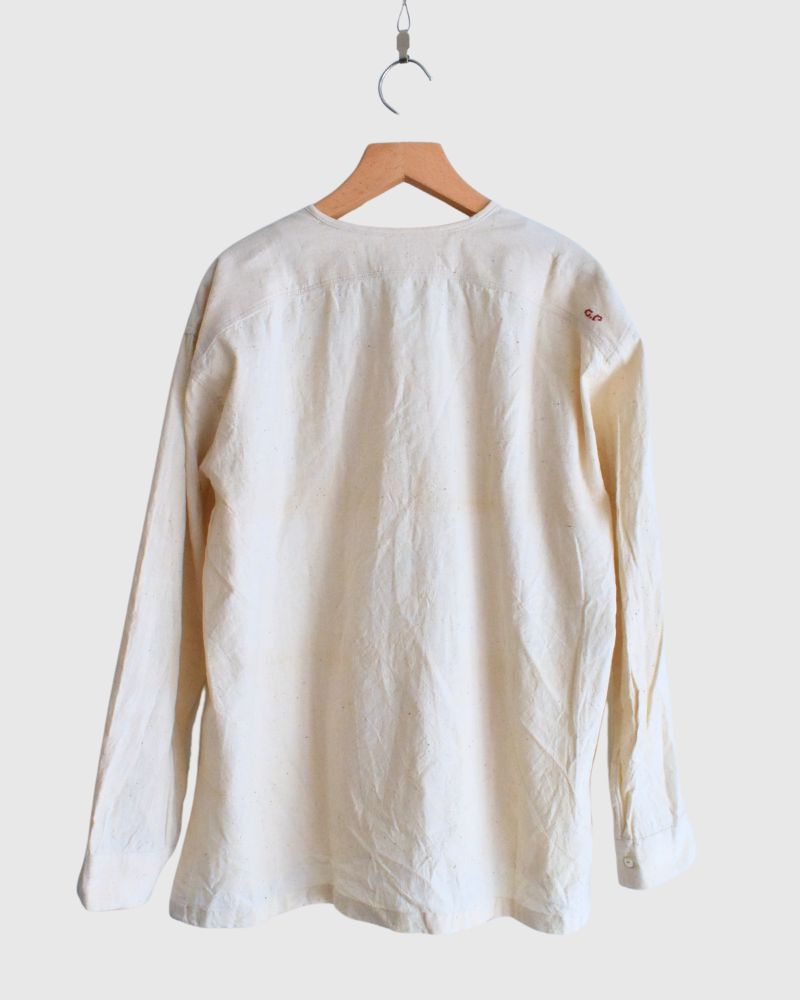 Khadi Cotton Henley Shirt in Natural