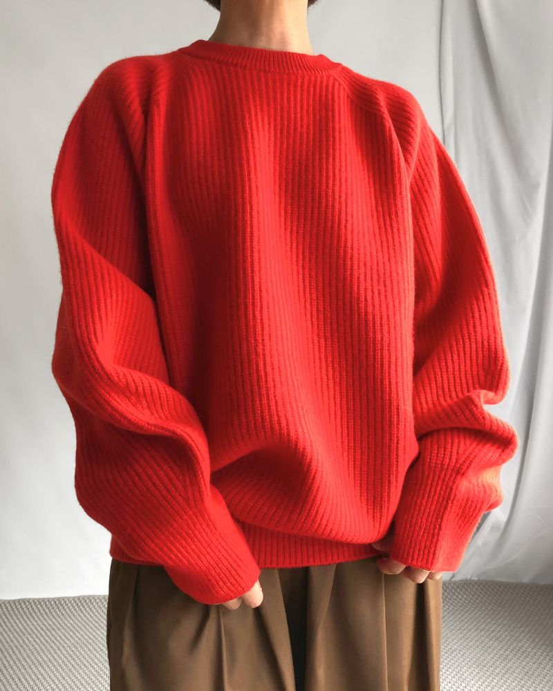 HIGHLAND Low Gauge Knit Pullover in Red