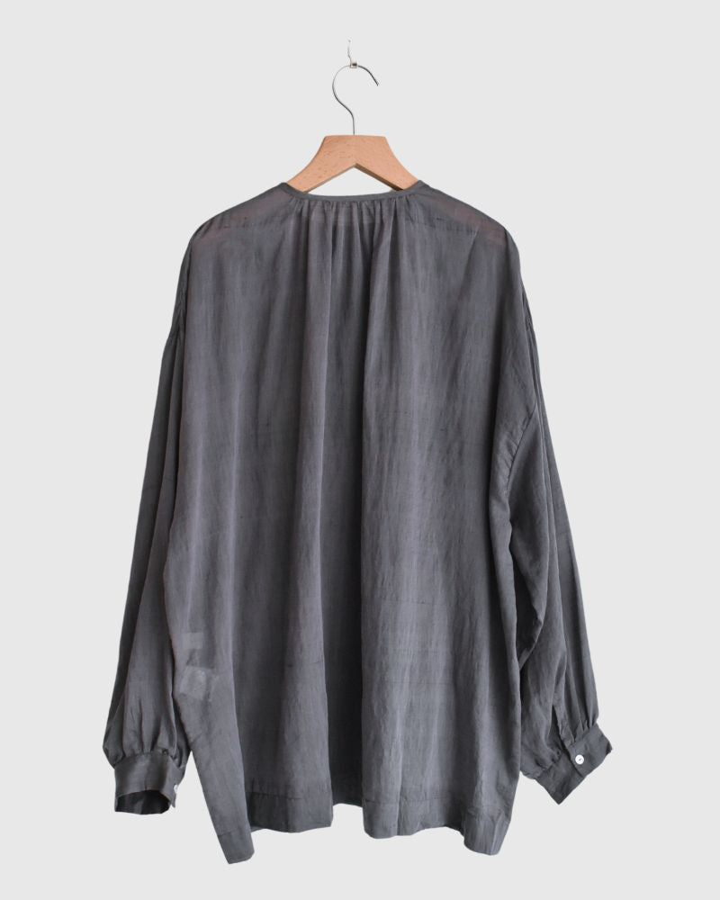 Silk Cotton Airy Smock in Charcoal