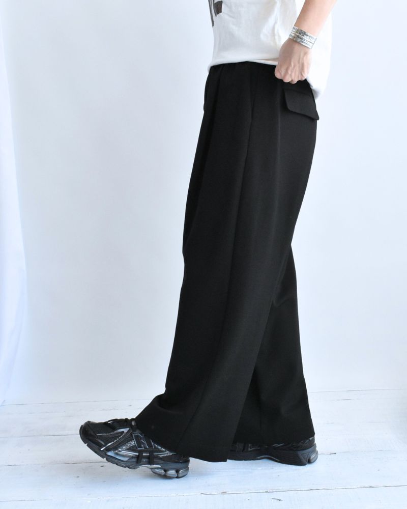 Relaxed Jersey Wide Pants in Black