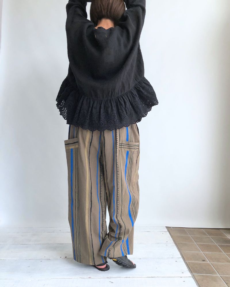 Striped Print Pants in Brown