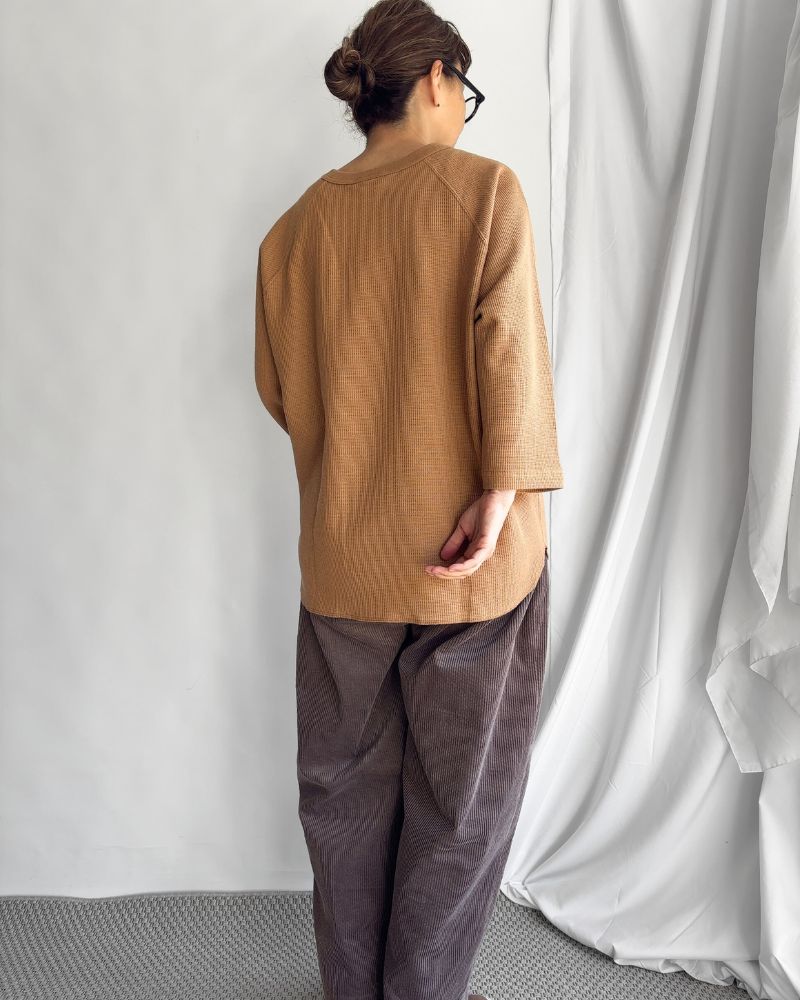 UNDYED Waffle Pullover in Camel