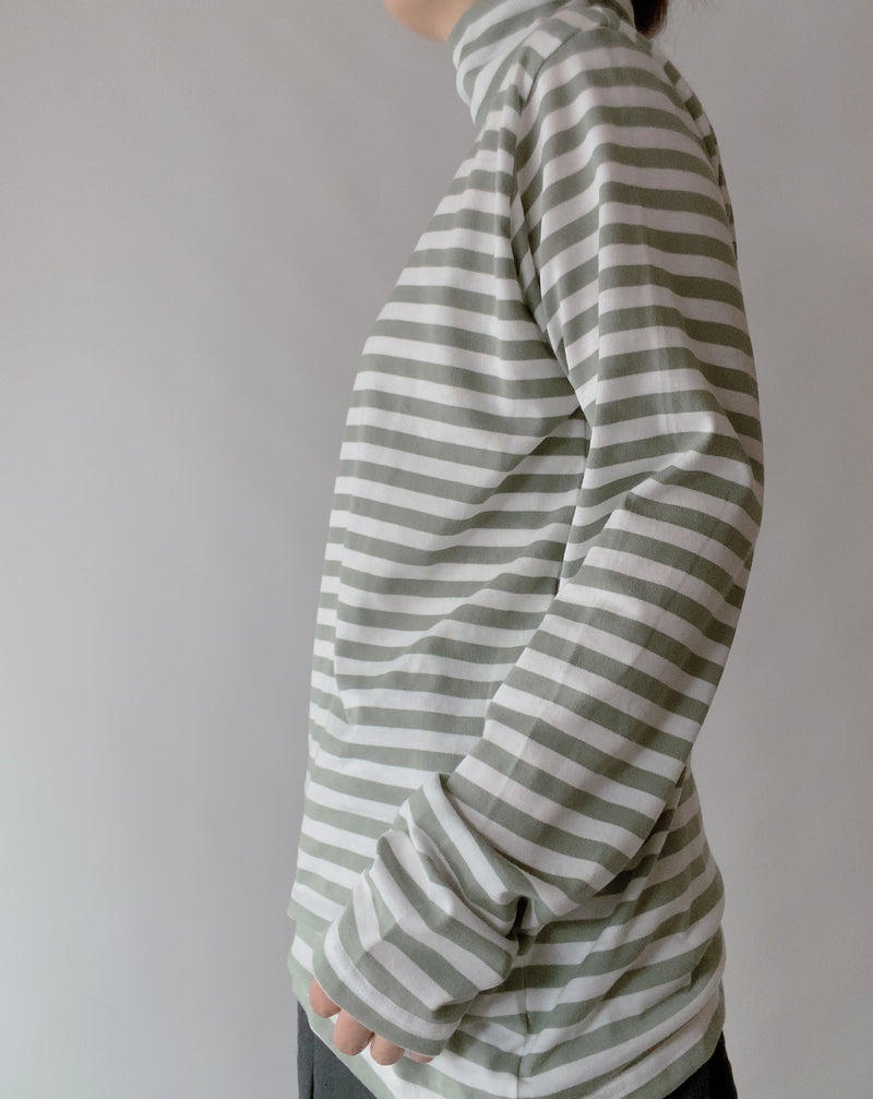 TC Striped High Neck Cut and Sew