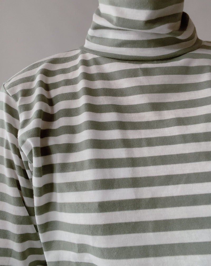 TC Striped High Neck Cut and Sew