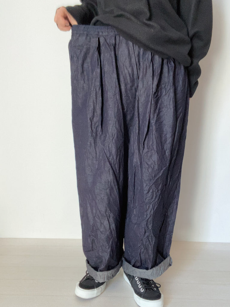 Veritecoeur Volume tuck pants/INDIGO – Miel.jp