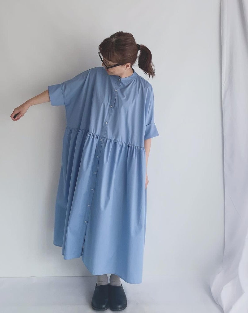 WIDE DESIGN DRESS 'MIIA' in Saxe