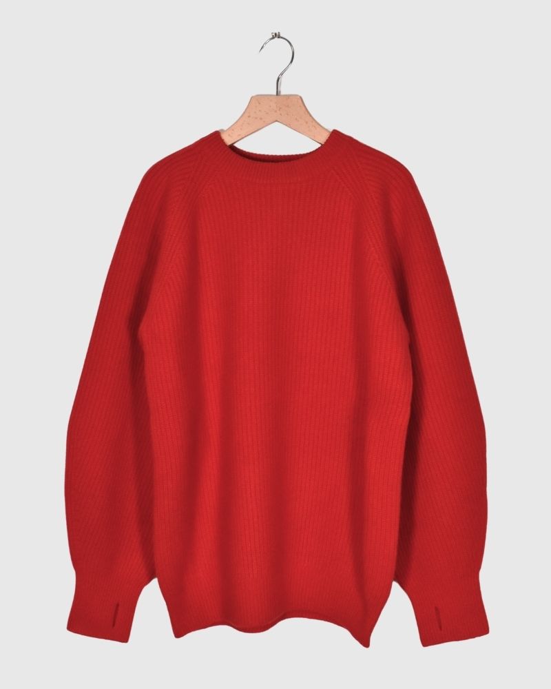 HIGHLAND Low Gauge Knit Pullover in Red