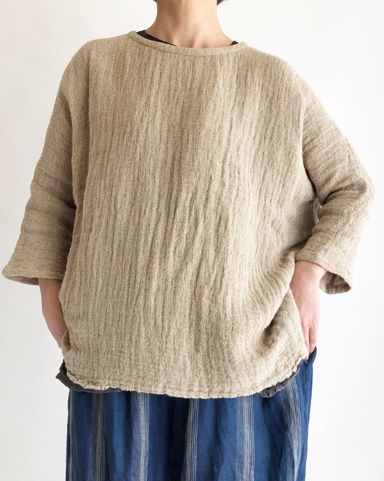 Veritecoeur Linen gauze pullover in Kinari Japan made – Miel.jp
