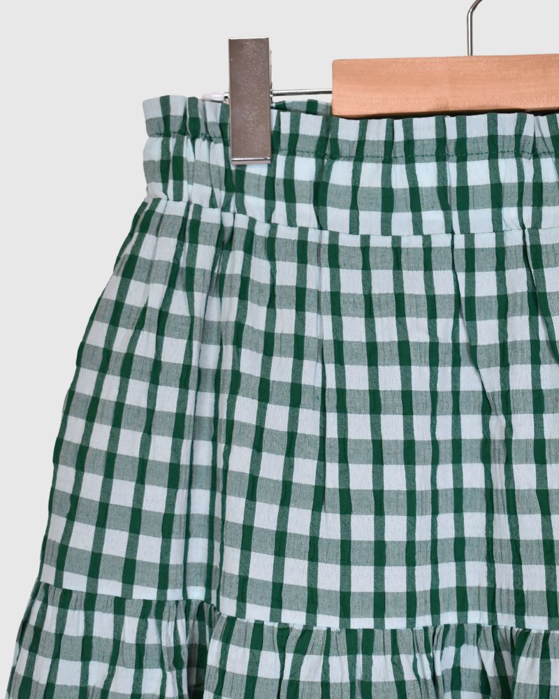 TIERED DESIGN SKIRT 'JEBI'  In Green